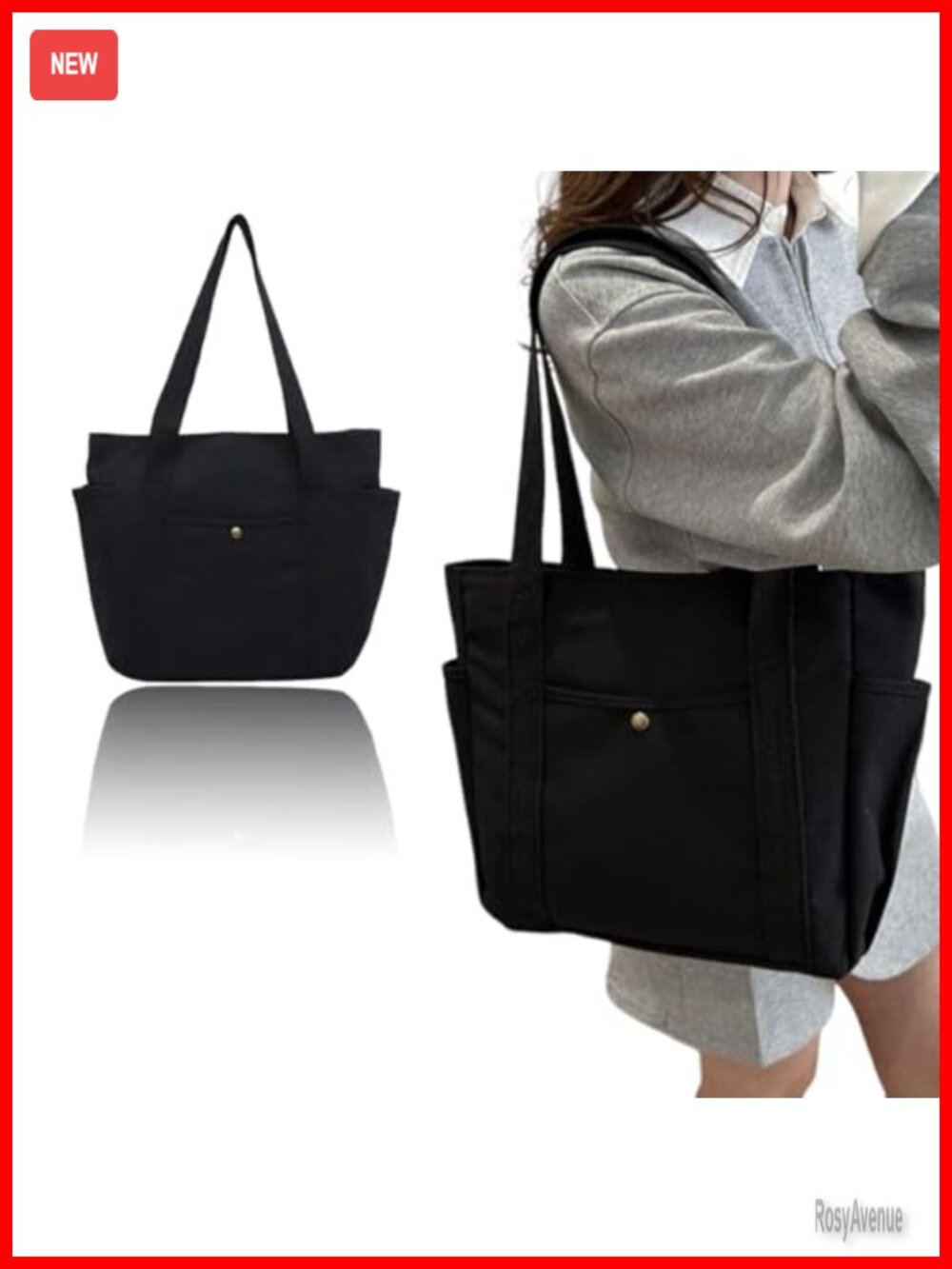 Large Canvas Tote Bag for Women with Compartments Crossbody Purse Work